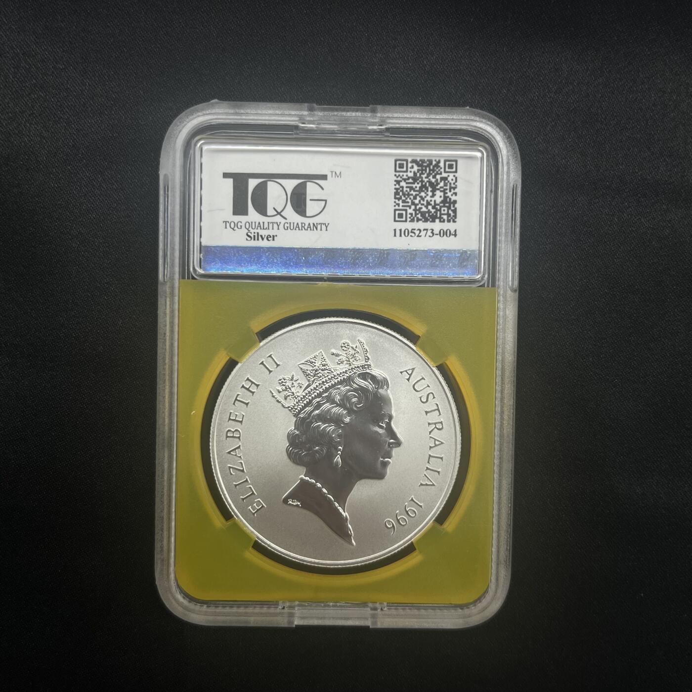 PThappally收藏第54次拍卖，英联邦地区硬币纸币 澳大利亚 1996  1元 袋鼠主题  1 盎司纯银纪念币 TQG MS 70