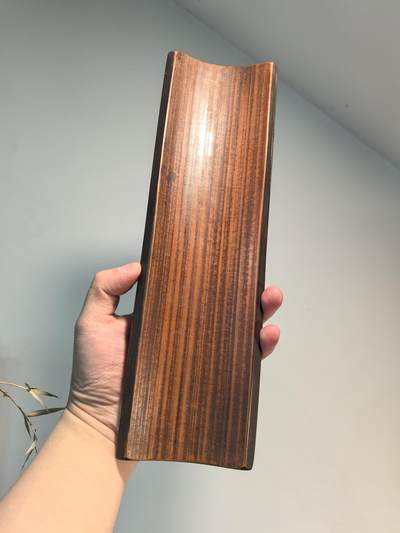 竹雕诗文达摩图臂搁镇纸摆件 