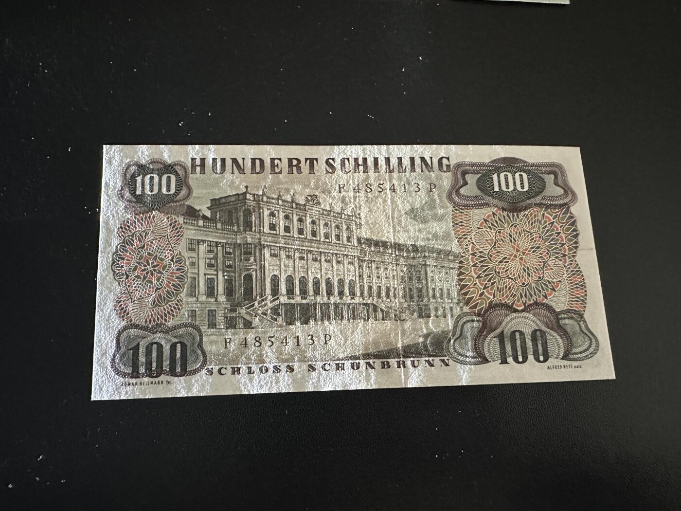 《外钞收藏家》第五百八十六期（品种丰富、精品多）（本平台长期征集拍品、欢迎藏友们联系合作） 1960年奥地利100先令 AU品相