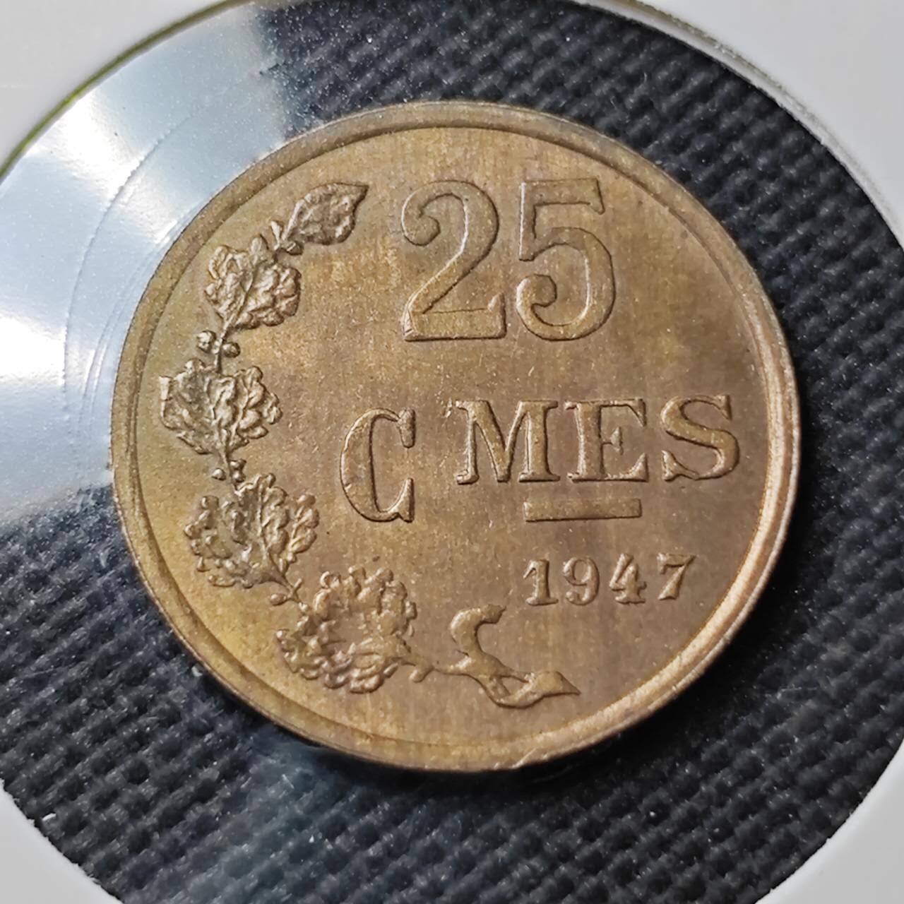 KK钱币收藏小铺  第372场  2月预留时间 周末发货  1947摩纳哥25分 好品