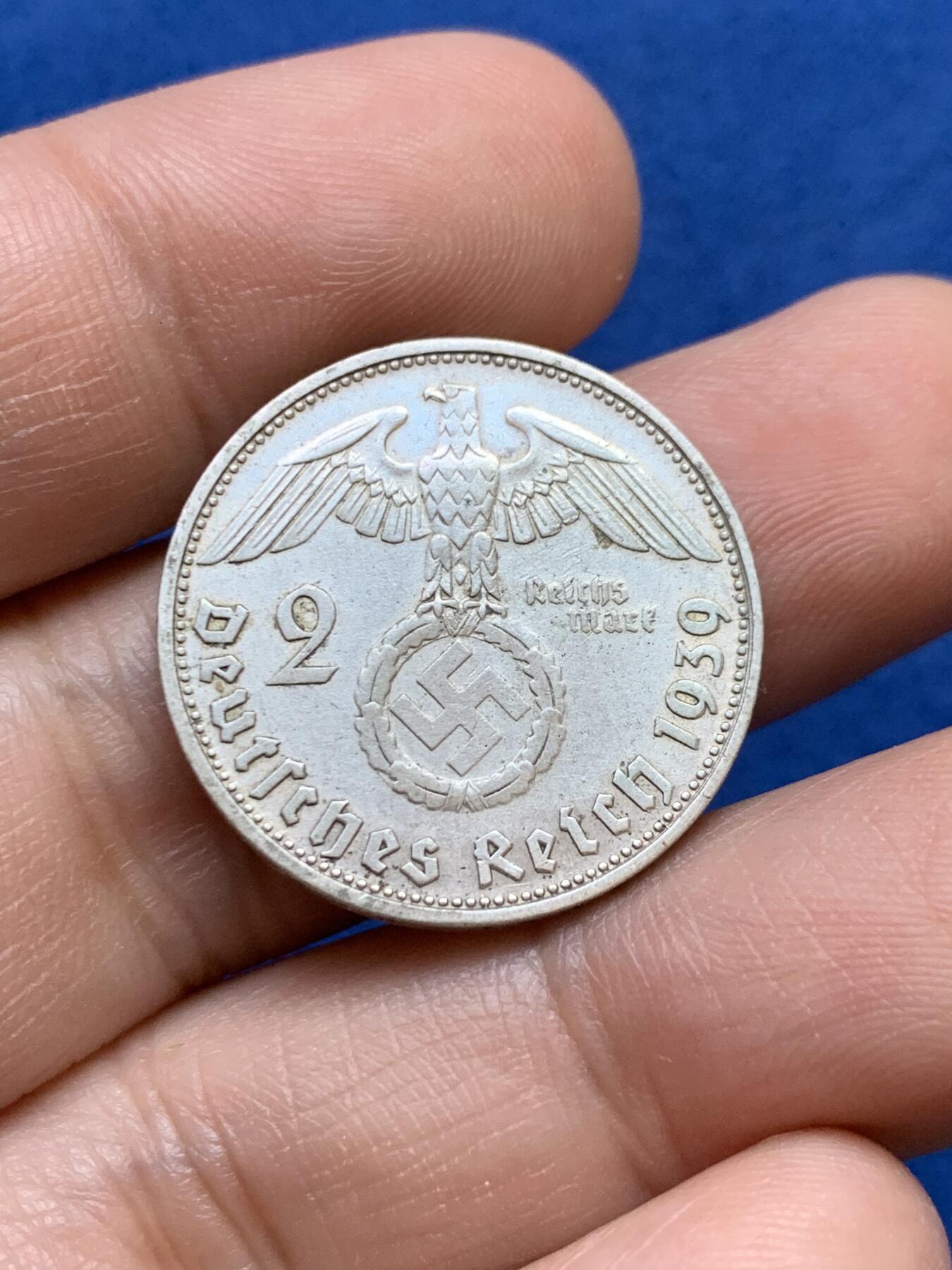 《竞宝斋》第439场 周日，周一，周二 3场连拍 （全场包邮） 德国 1939年 2马克 银币 D厂