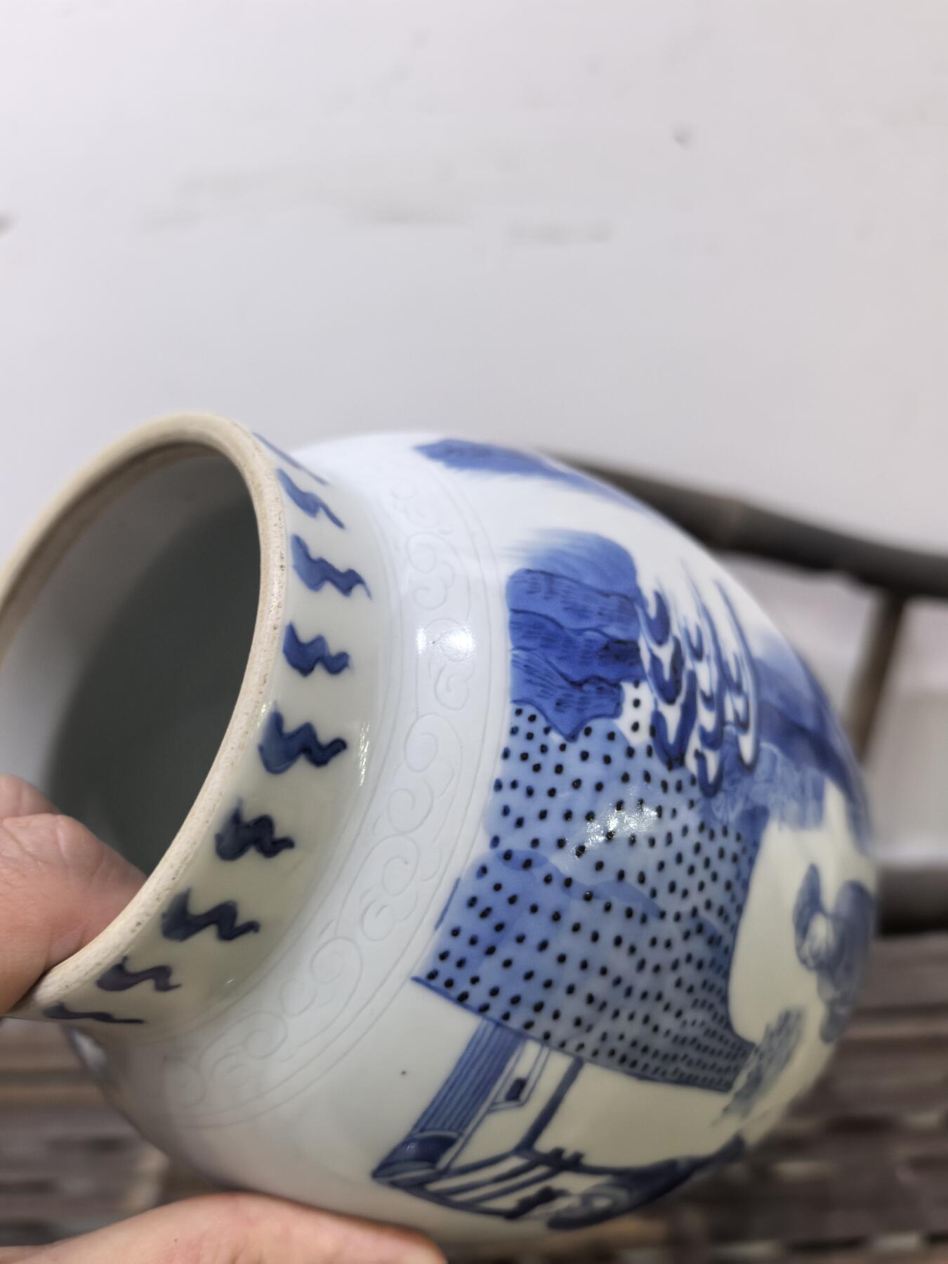 兰馨堂瓷器专场 回流青花人物罐