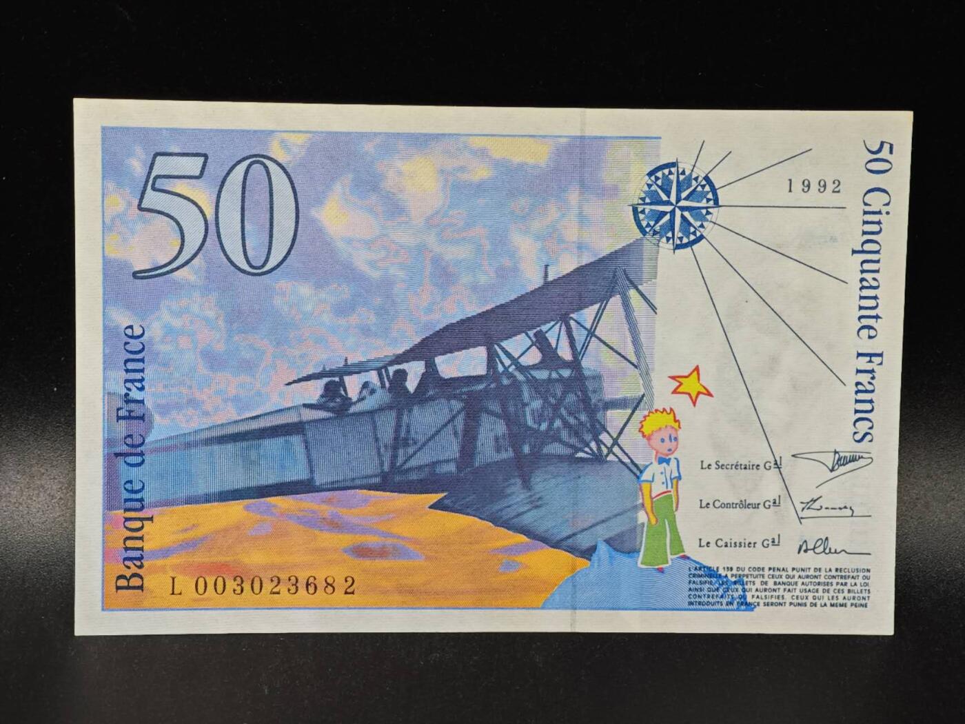 【淘币小摊】限时拍第八百拍  纸币场  满百包邮可预留两周  周一统一发货  法国1992年50法郎