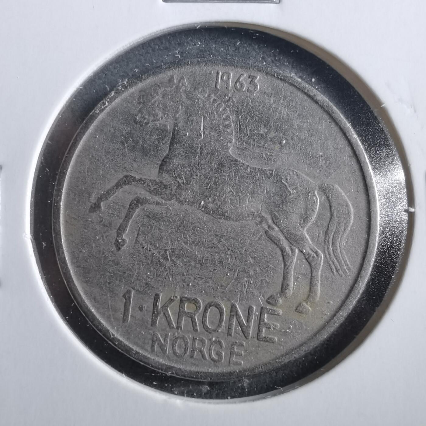 沼泽如烟--第906场 挪威1963年1克朗