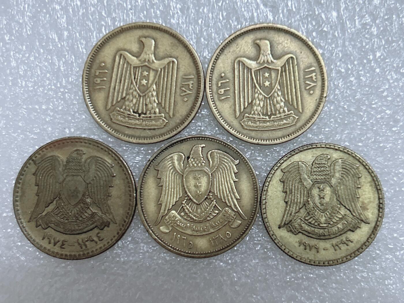 第一海外回流一元起拍收藏 散集专场  第268期 叙利亚10皮阿斯特铜币 5枚