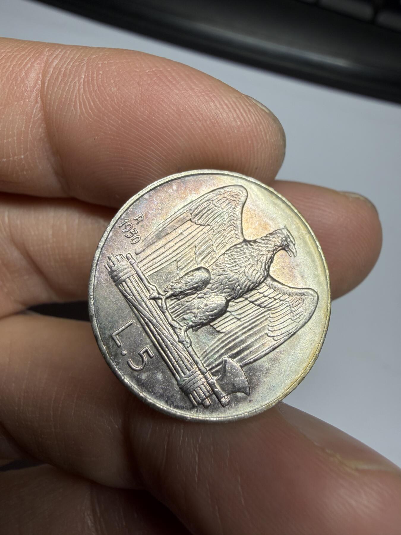 2025年集古藏今外币拍卖第十期-第7场—（总第287拍），可以寄存60天，满160元包邮。 带光1930年意大利5里拉