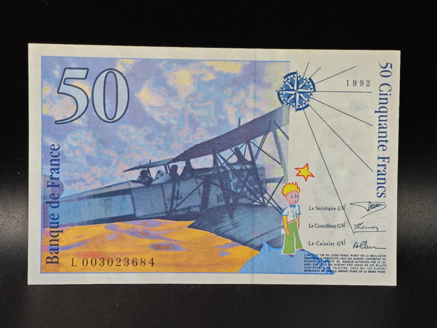 【淘币小摊】限时拍第八百拍  纸币场  满百包邮可预留两周  周一统一发货  法国1992年50法郎