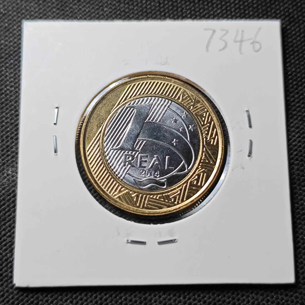 KK钱币收藏小铺  第373场  2月预留时间 周末发货  巴西1瑞尔双色币纪念币