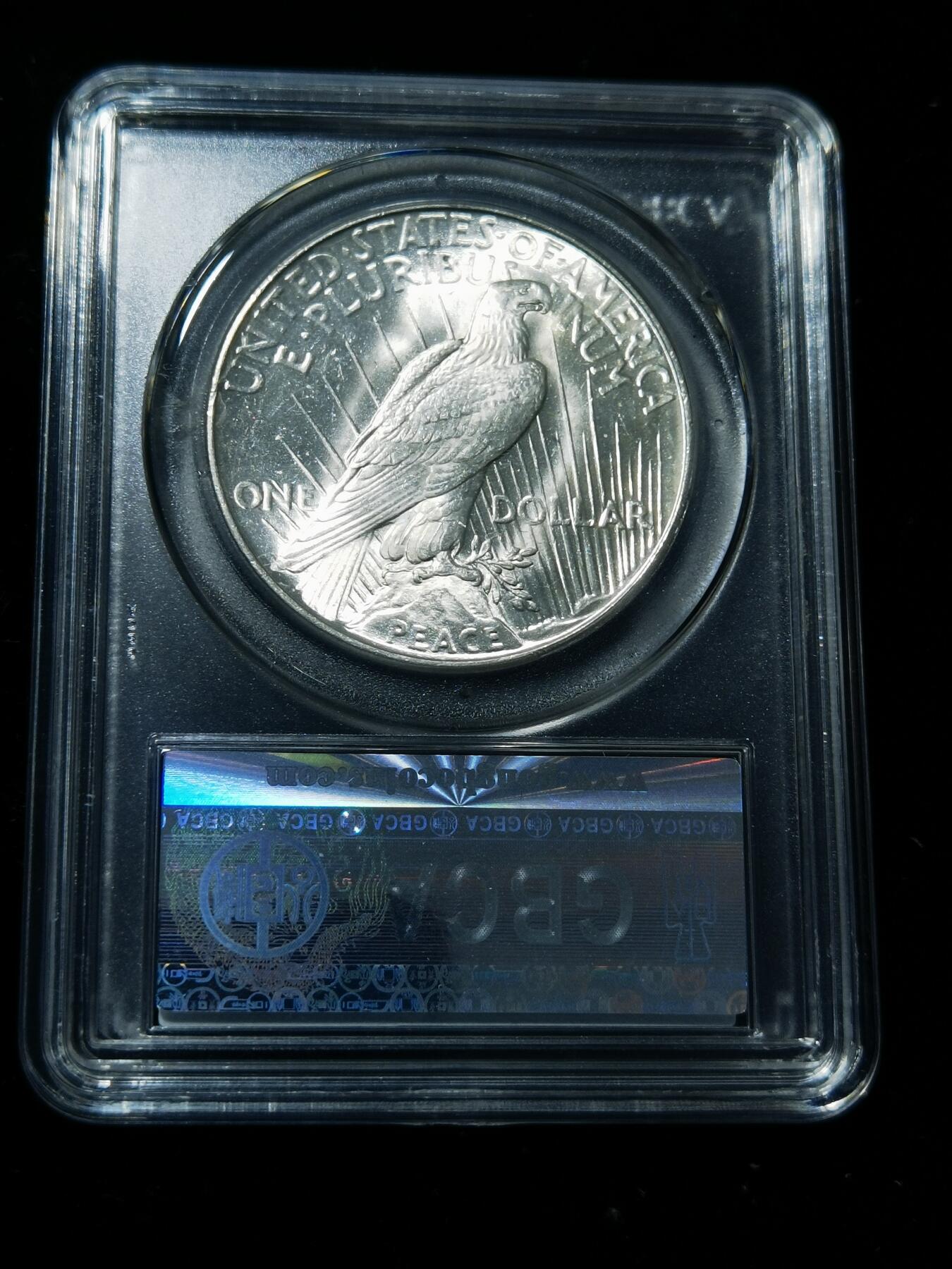 天下钱庄专场欢迎参拍 公博评级MS65美国和平鸽一美元银币