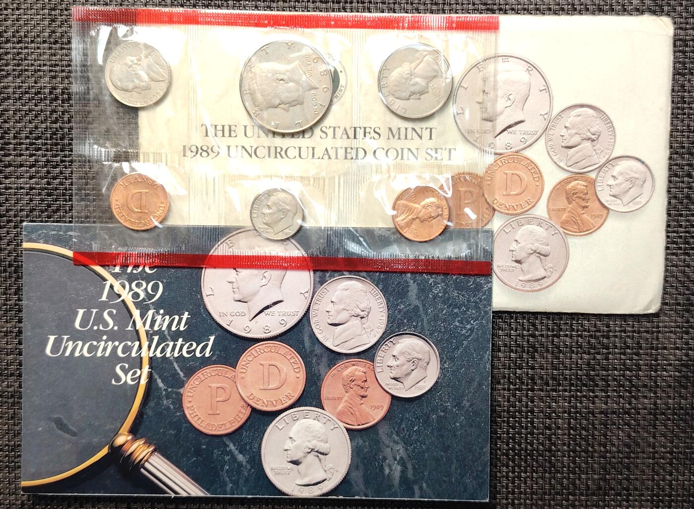 布加迪🐬～世界钱币(上海)🌾第 260 期 /  各国套币和散币 美国🇺🇸 1989年 6枚套币(红边) 丹佛造币厂