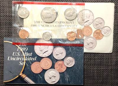 布加迪🐬～世界钱币(上海)🌾第 260 期 /  各国套币和散币 - 美国🇺🇸 1989年 6枚套币(红边) 丹佛造币厂