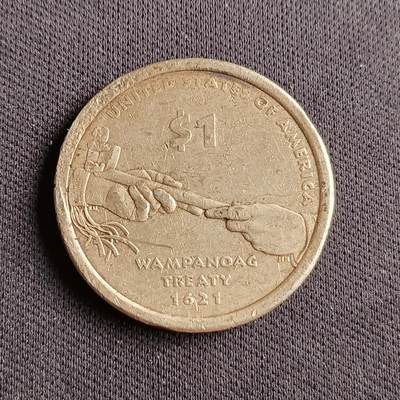 【游宝拍卖】乙巳蛇年88期 佣金1+6% - 美国-1美元 2011年 原住民和平条约400周年