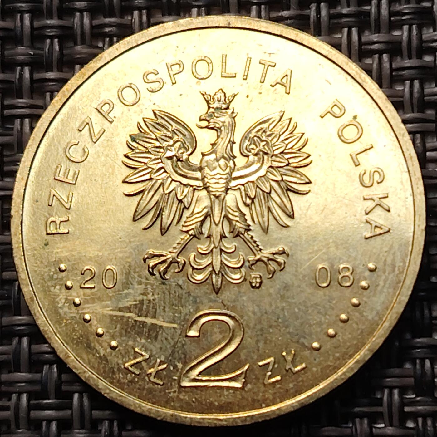 布加迪🐬～世界钱币(上海)🌾第 260 期 /  各国套币和散币 波兰🇵🇱 2008年 2兹罗提纪念币 北美定居者400周年 27mm