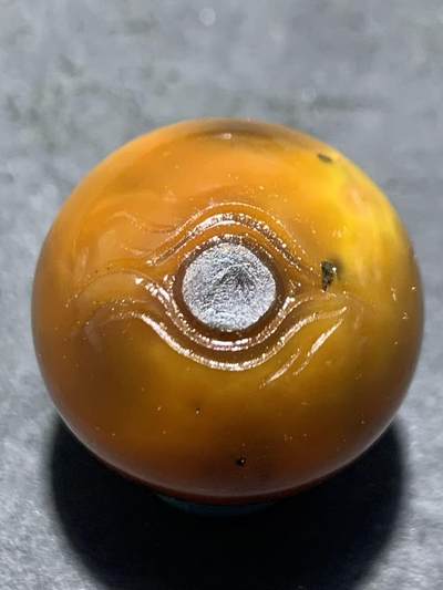 精美冻料原皮战国红玛瑙雕刻天眼图案圆珠一个 - 精美冻料原皮战国红玛瑙雕刻天眼图案圆珠一个