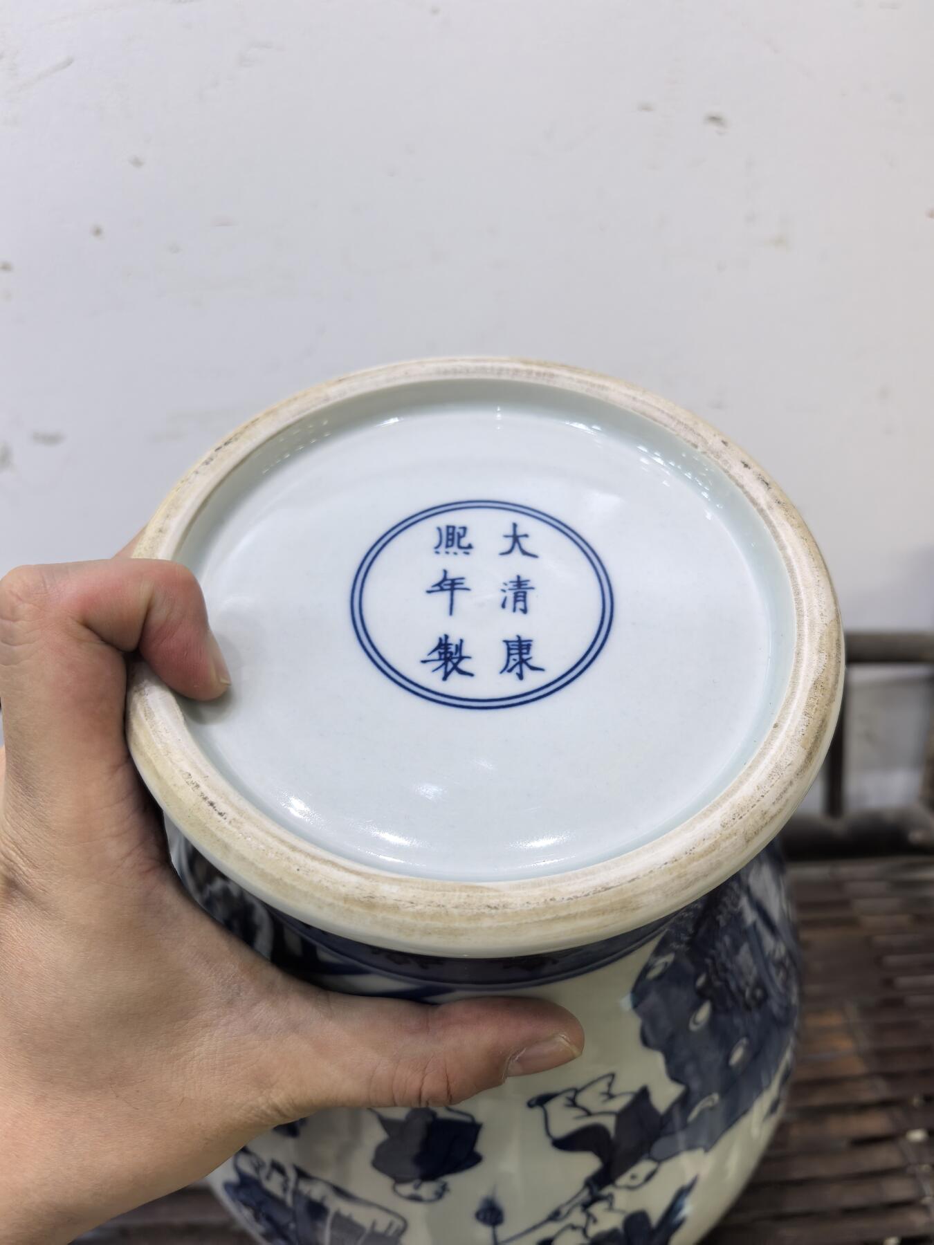 兰馨堂瓷器专场 大清康熙年制青花人物故事将军罐