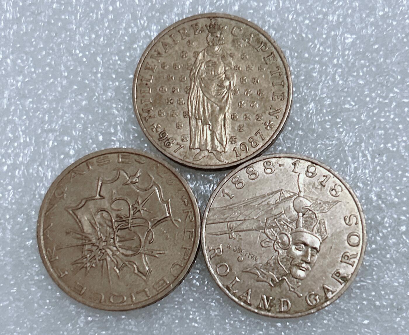 第一海外回流一元起拍收藏 散集专场  第268期 法国不同版本10法郎厚铜币 3枚