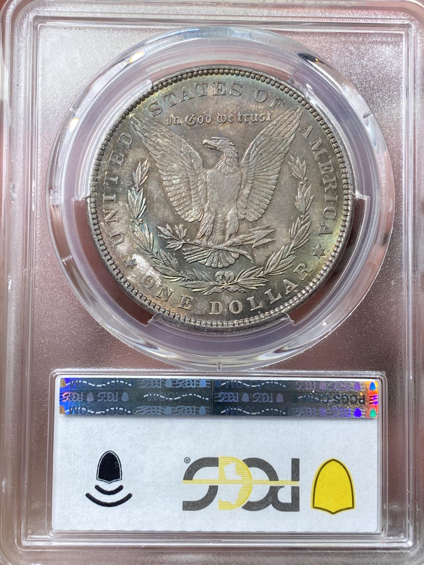 万国钱币拍卖第055期 PCGS MS64 1888美国摩根一元大银 少见年份极美绿五彩