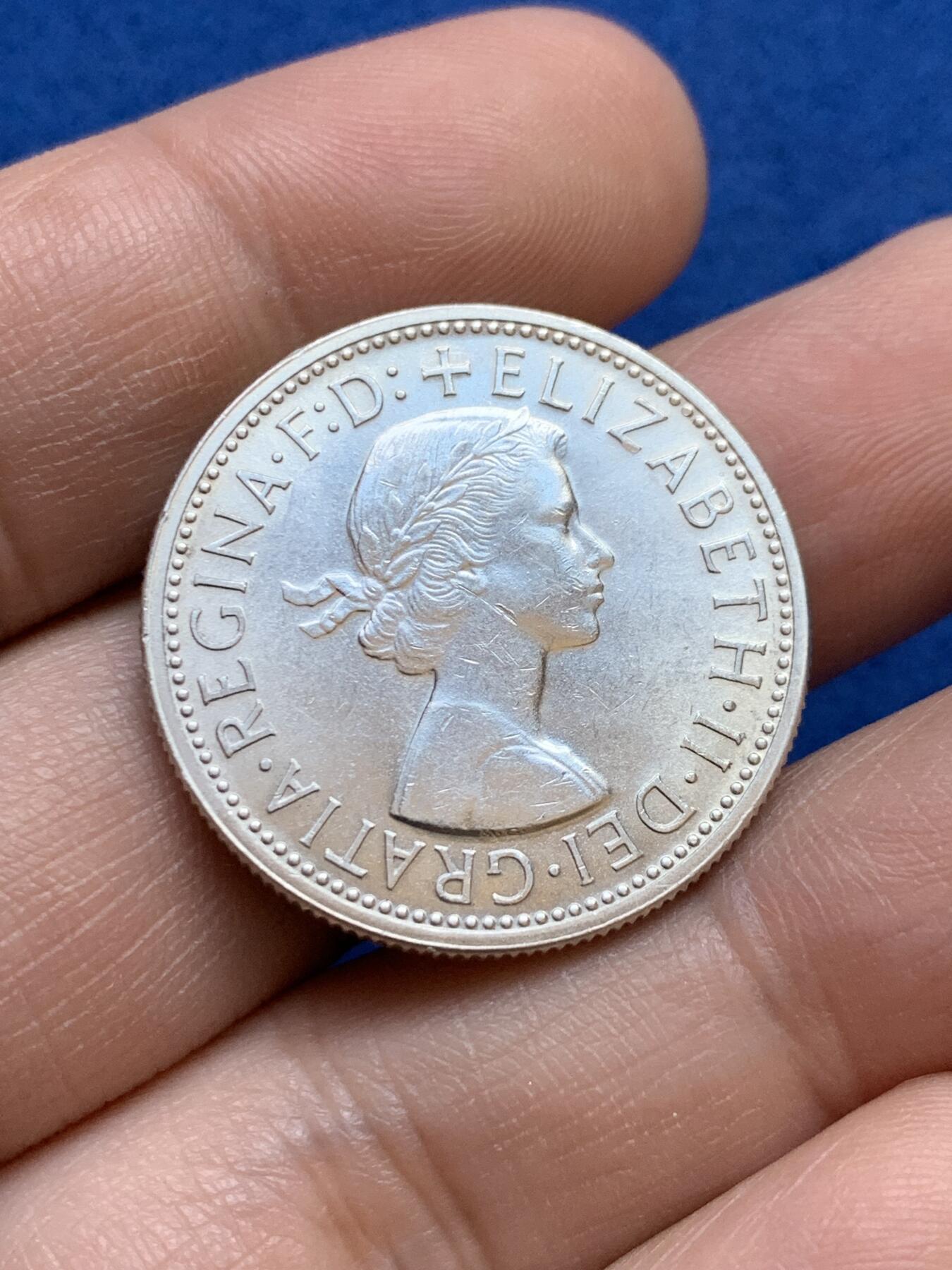 《竞宝斋》第439场 周日，周一，周二 3场连拍 （全场包邮） 英属 澳大利亚 1954年1弗洛林 伊丽莎白二世 皇家访问纪念 银币 好转光稍有清洗