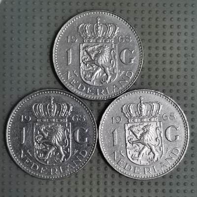 2025年第119场各国散币拍卖（总第119场） - 荷兰1968年1盾3枚