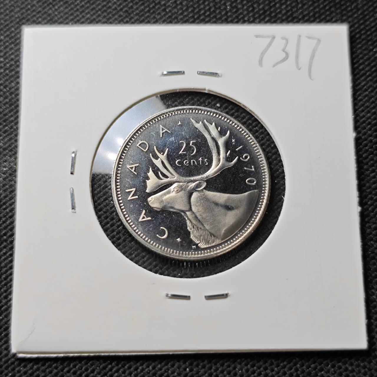 KK钱币收藏小铺  第373场  2月预留时间 周末发货  1970加拿大25分精制币