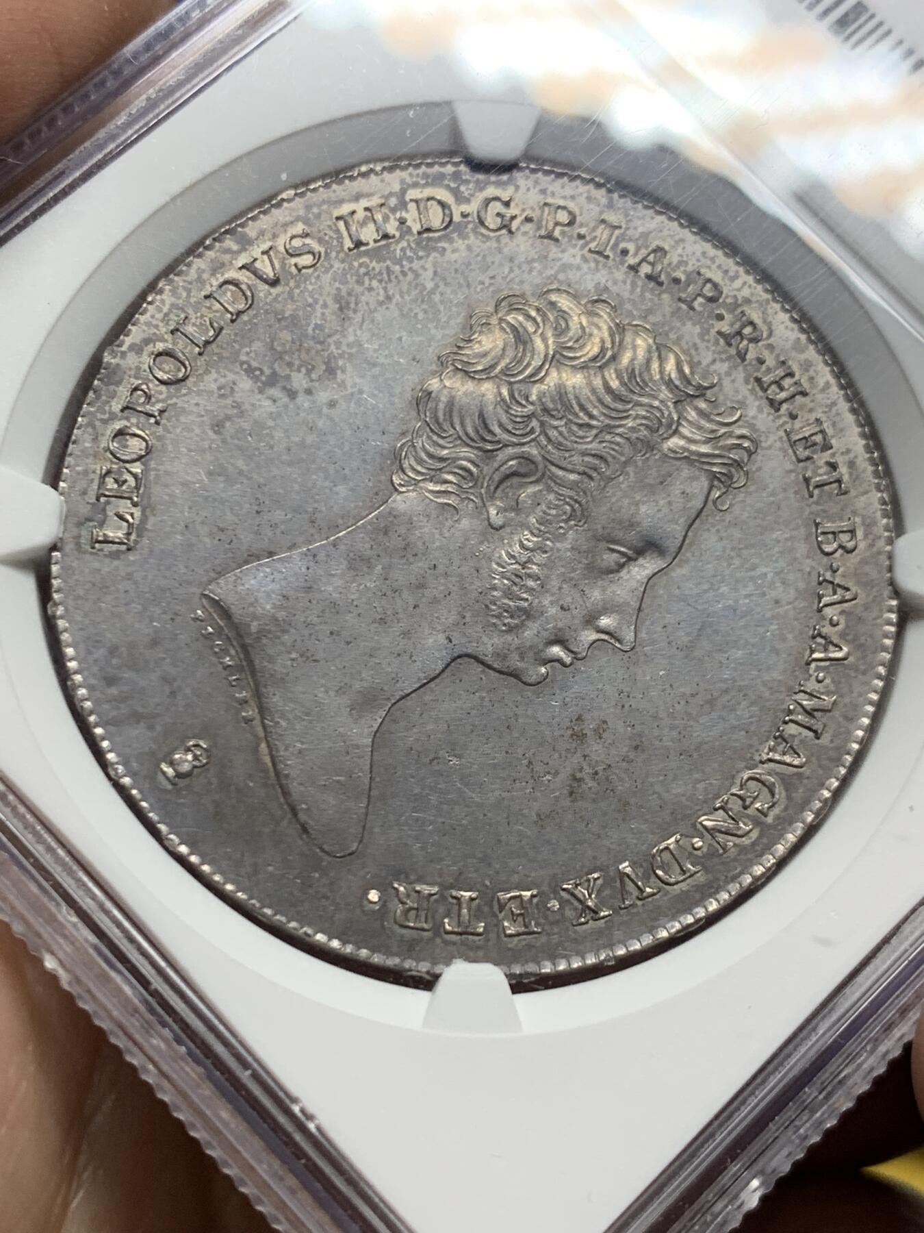 《竞宝斋》第439场 周日，周一，周二 3场连拍 （全场包邮） NGC MS61 意大利托斯卡纳 1834年 利奥波多二世 4Fiorino 罕见品种 打制状态优秀 深打极其少见 意邦核心 成交记录稀缺