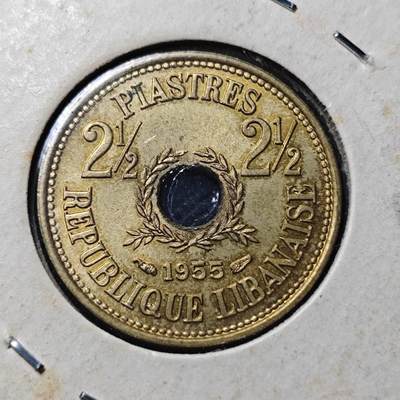 KK钱币收藏小铺  第373场  2月预留时间 周末发货 -  1955黎巴嫩2.5皮铜币