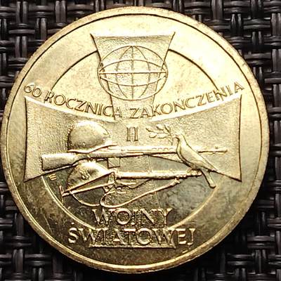 布加迪🐬～世界钱币(上海)🌾第 260 期 /  各国套币和散币 - 波兰🇵🇱 2005年 2兹罗提纪念币 二战结束60周年