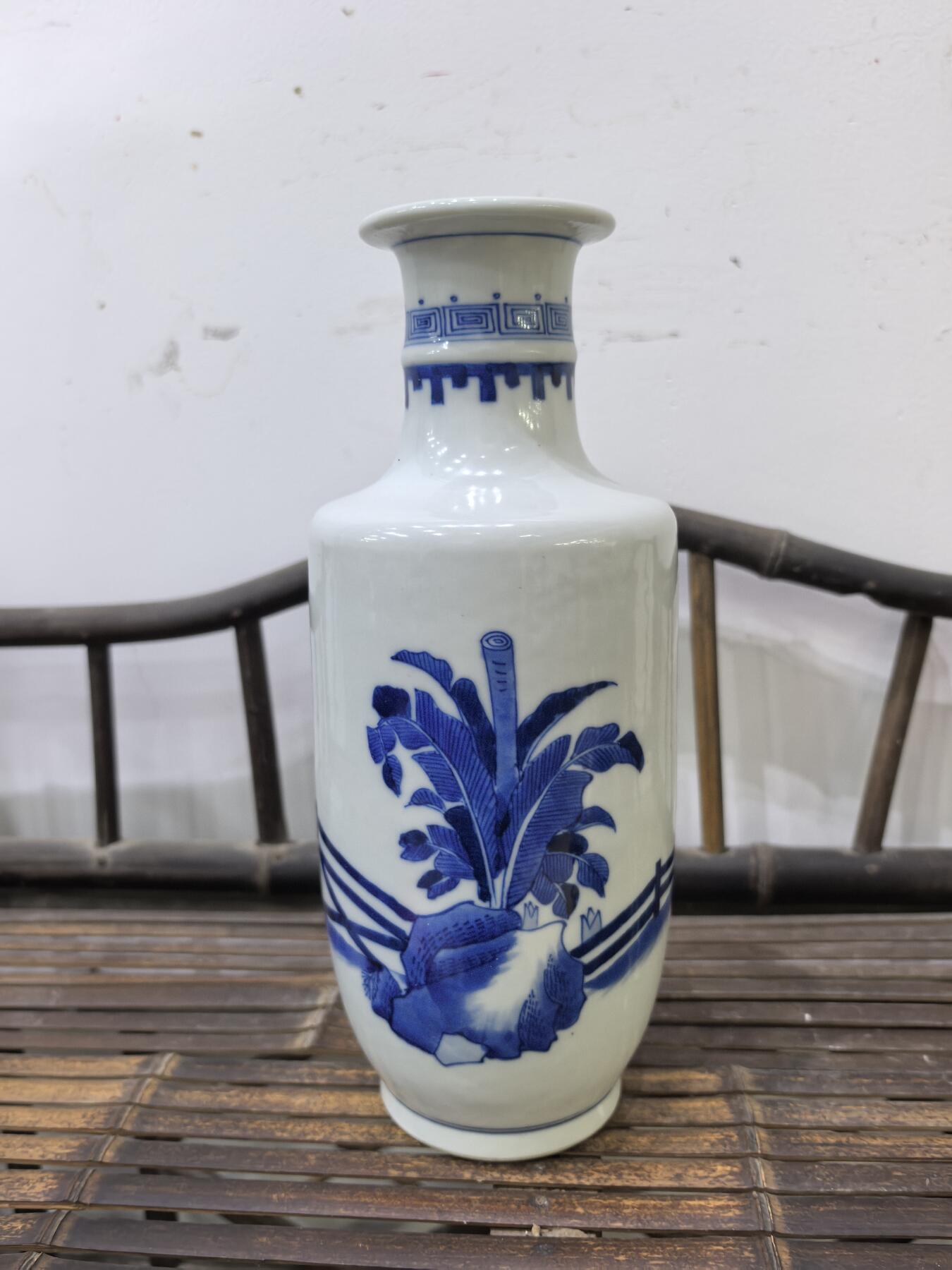 兰馨堂瓷器专场 回流青花瓷器花卉山石人物棒槌瓶