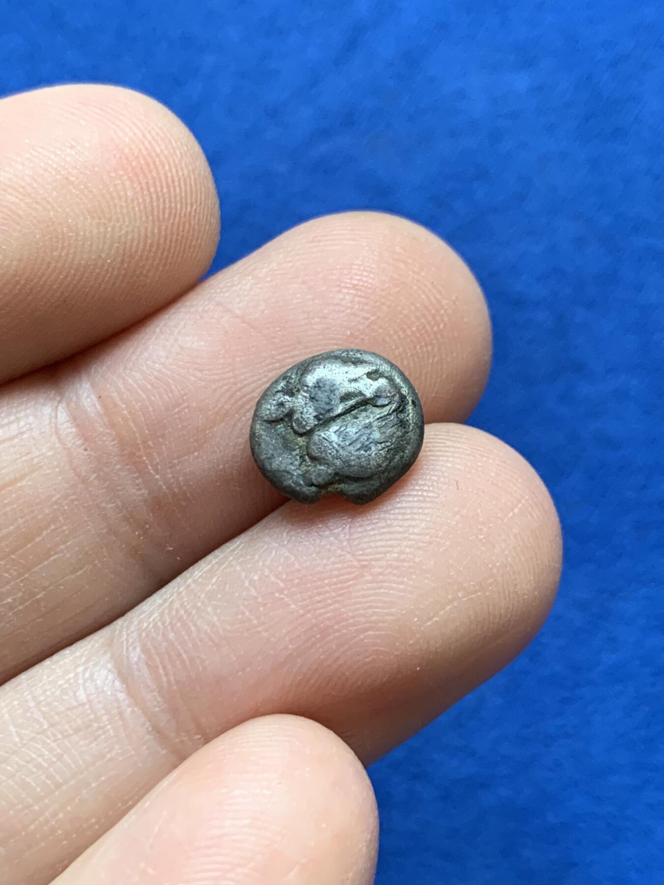 《竞宝斋》第439场 周日，周一，周二 3场连拍 （全场包邮） 公元前500-450年 古希腊莱斯博斯岛野猪奥波银币 1.25克