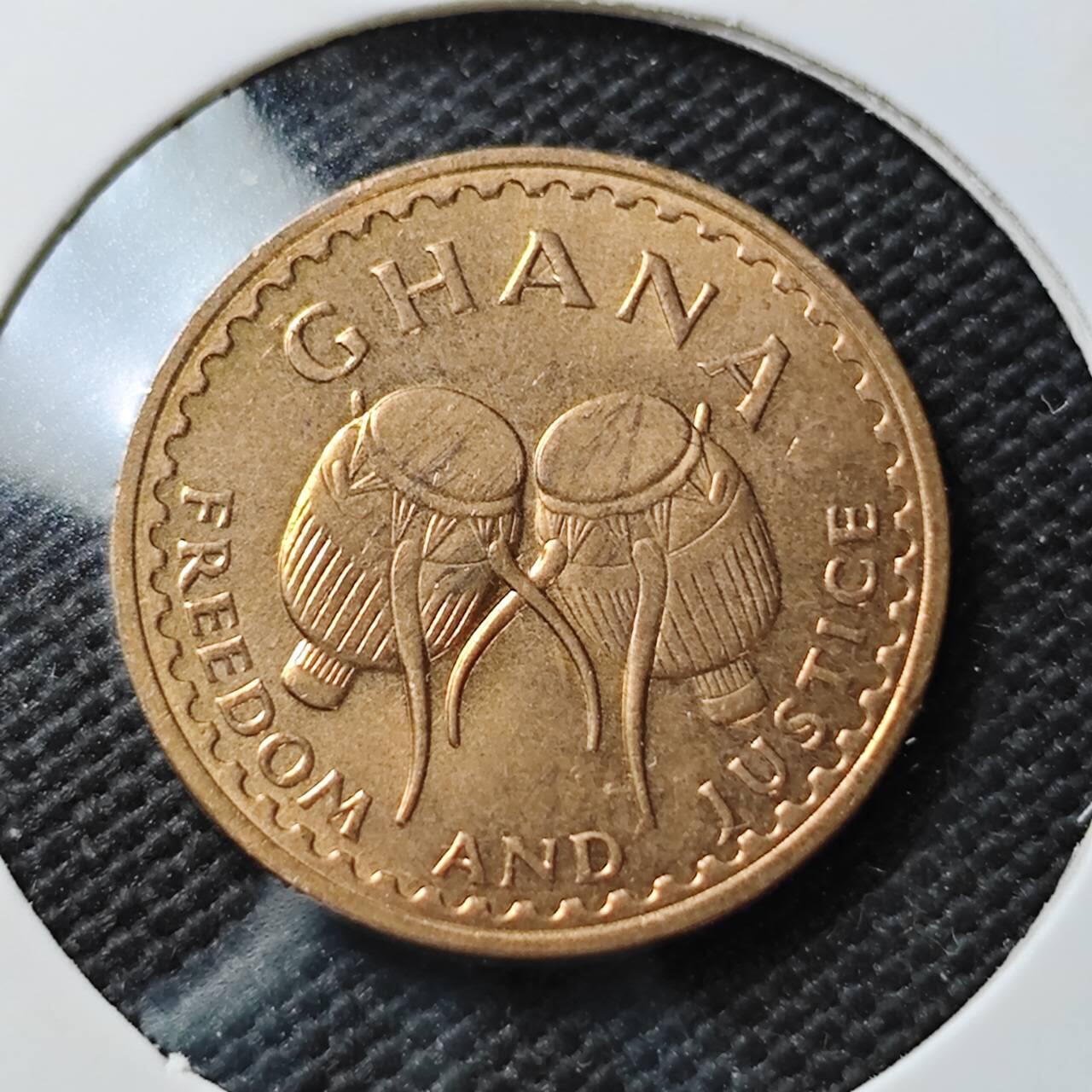 KK钱币收藏小铺  第373场  2月预留时间 周末发货  1967加纳0.5比塞瓦铜币 好品