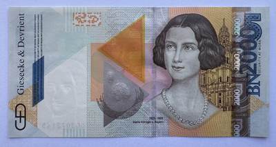 2025第25场（总第225期）：精品测试钞、纪念钞、塑料钞、连体钞综合场 - 捷德G&D“玛丽·普鲁士公主”多重防伪测试钞UNC