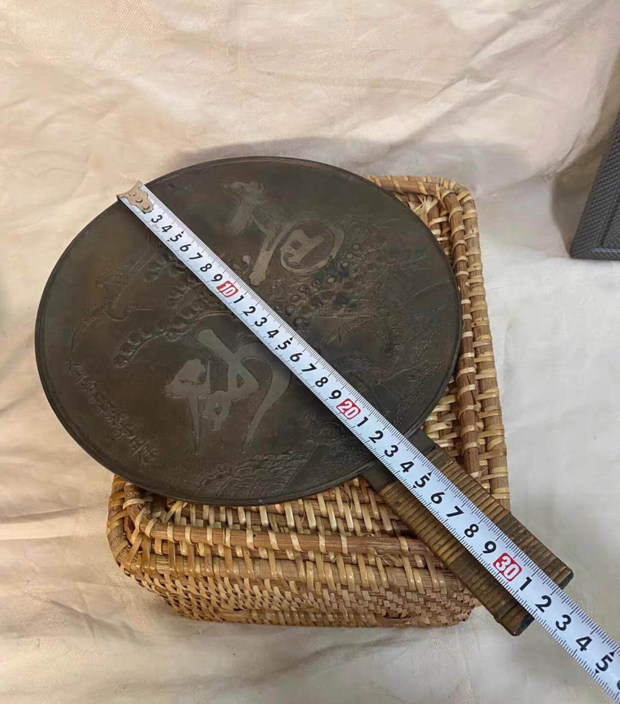 兰馨堂竹雕杂项专场 老物件回流昭和高砂老铜镜 