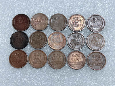 第一海外回流一元起拍收藏 散集专场  第268期 - 美国麦穗版1分硬币 15枚