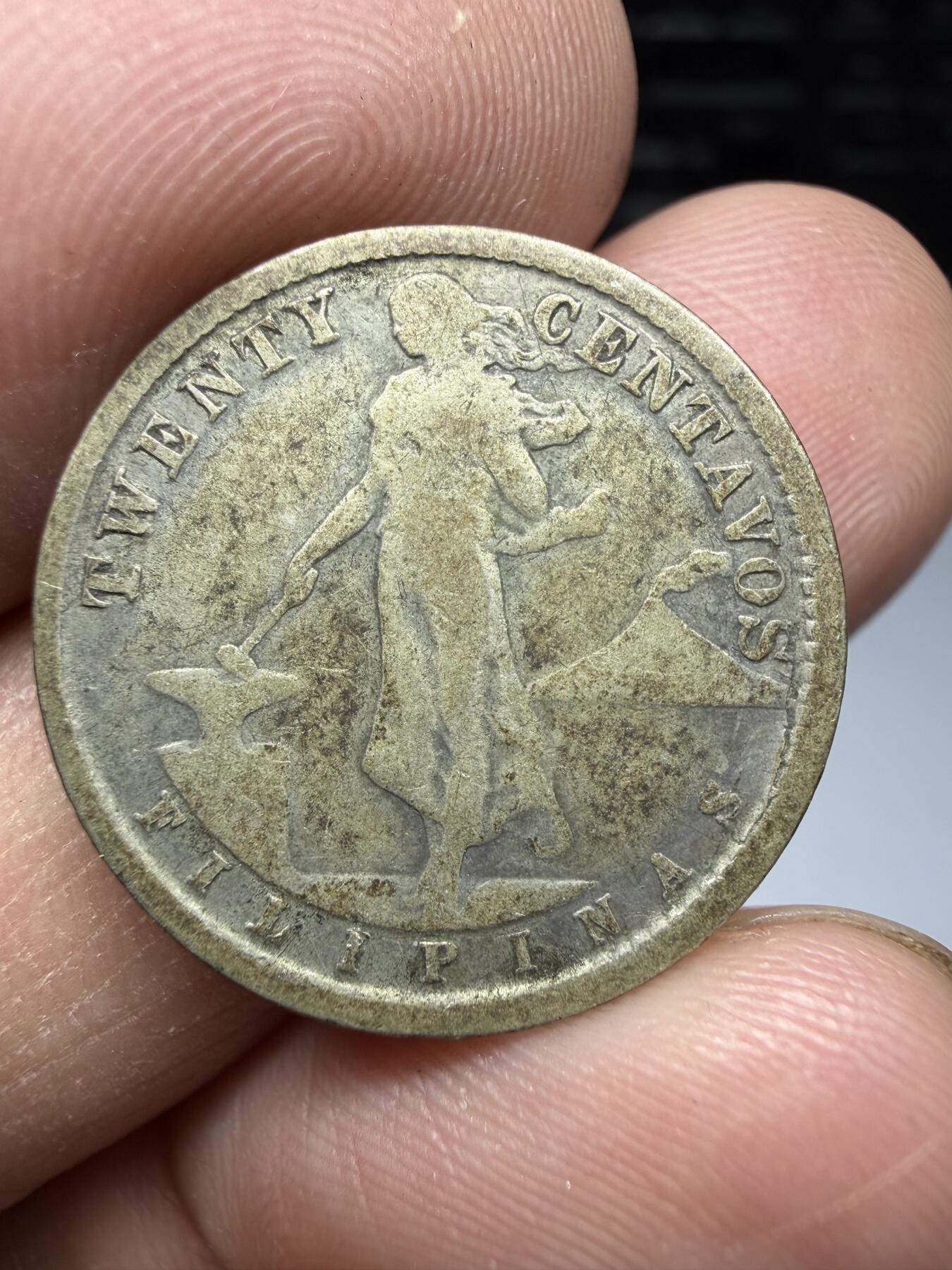 2025年集古藏今外币拍卖第十期-第7场—（总第287拍），可以寄存60天，满160元包邮。 1918年美占菲律宾20分银币