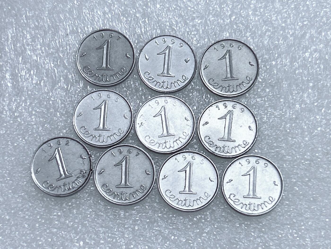 第一海外回流一元起拍收藏 散集专场  第268期 法国麦穗版1生丁硬币 10枚