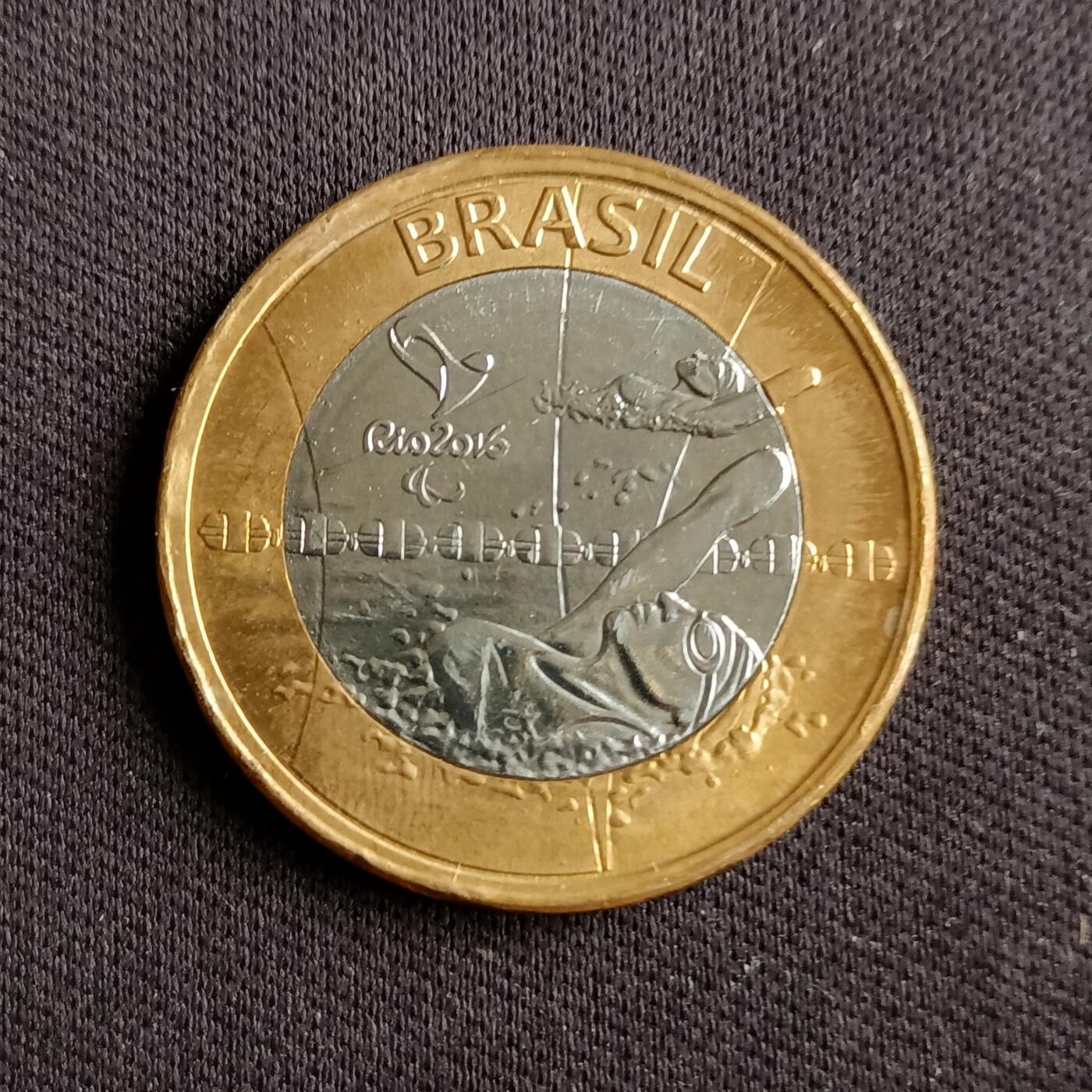 【游宝拍卖】乙巳蛇年88期 佣金1+6% 巴西-1瑞尔 2016年 里约奥运会纪念币