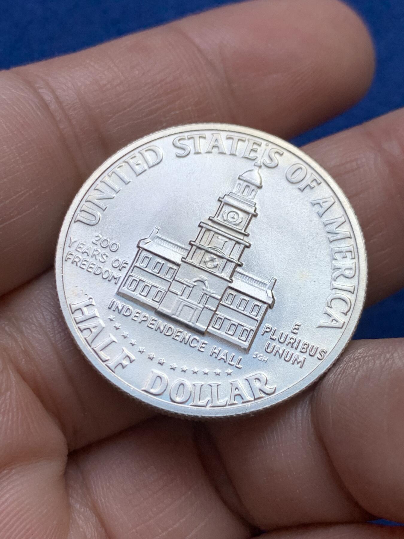 《竞宝斋》第439场 周日，周一，周二 3场连拍 （全场包邮） 美国1976年建国两百周年肯尼迪半美元银币