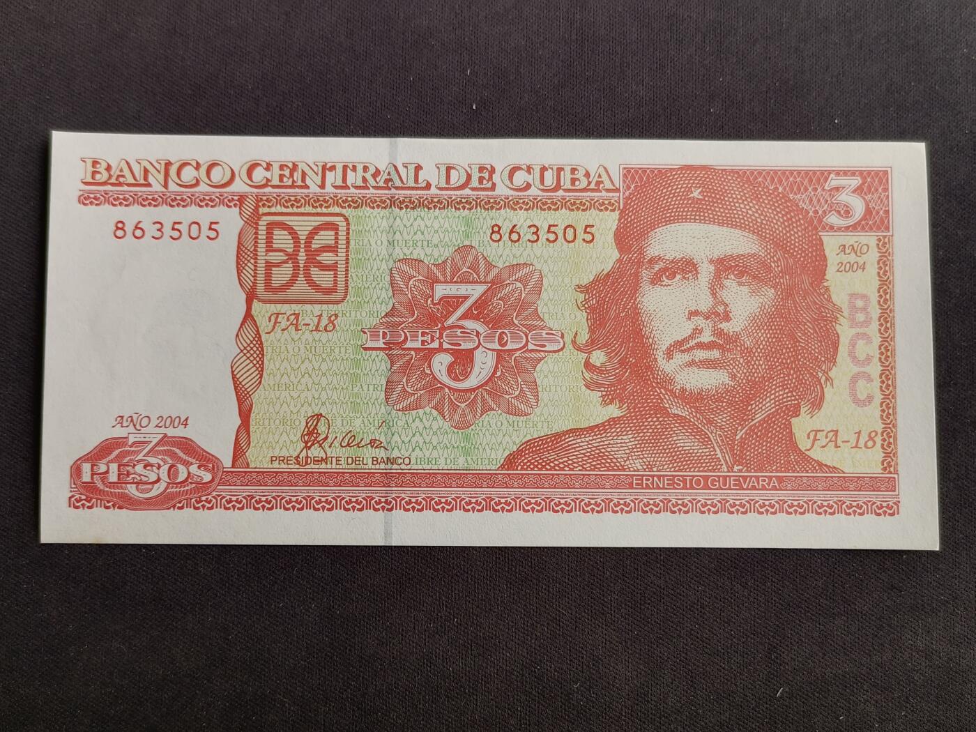 【游宝拍卖】乙巳蛇年88期 佣金1+6% 古巴-3比索 2004年 全新UNC-