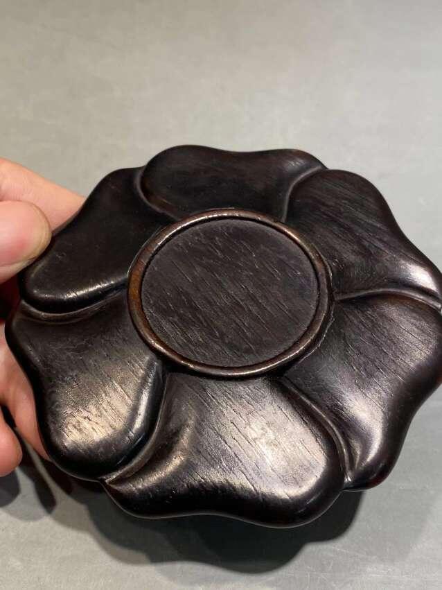 兰馨堂瓷器专场 紫檀木雕红木茶杯托盘