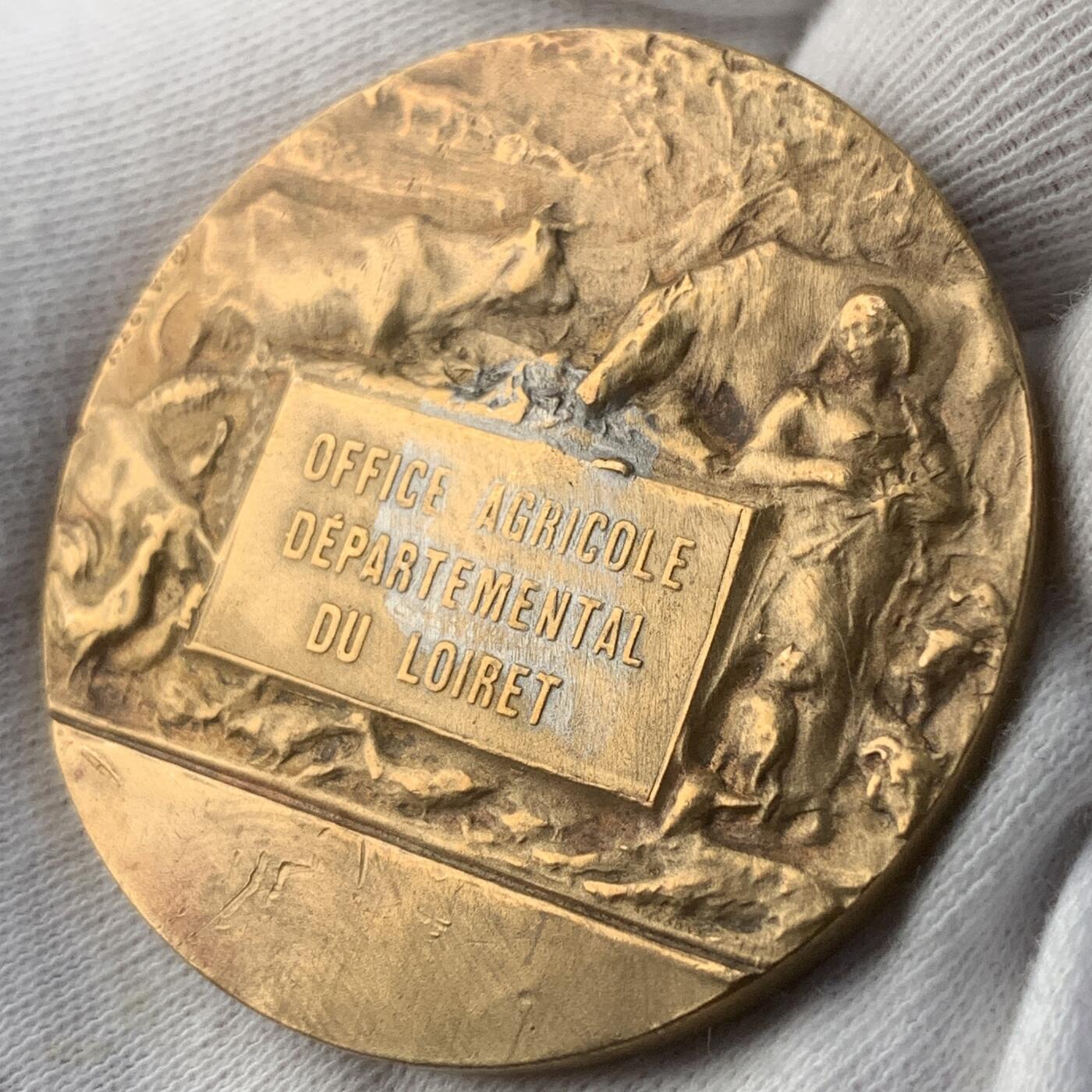 掌中浮雕-藏着的欧洲第042场 法国农业镀金铜章，44mm，40g