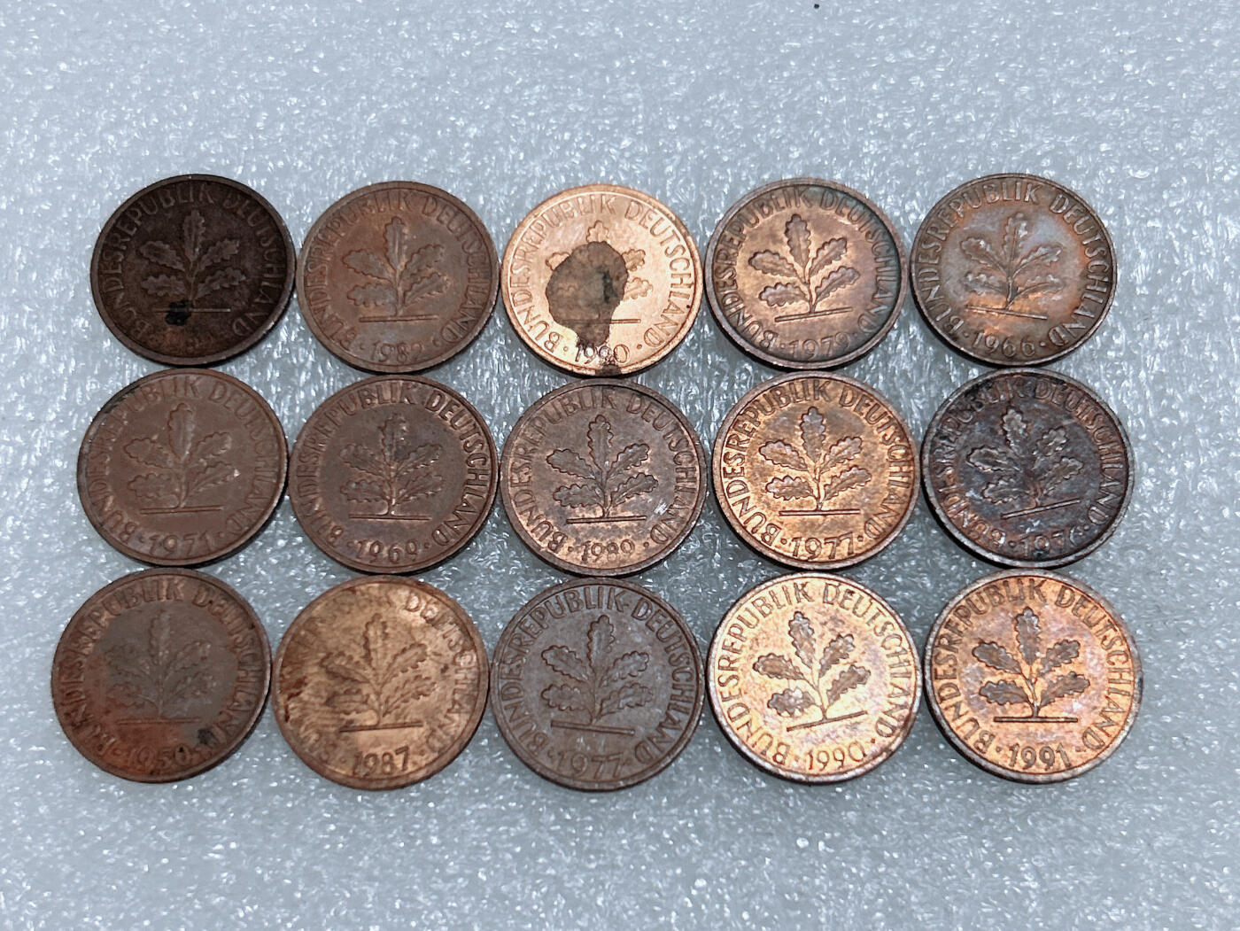 第一海外回流一元起拍收藏 散集专场  第268期 德国1芬尼硬币 15枚