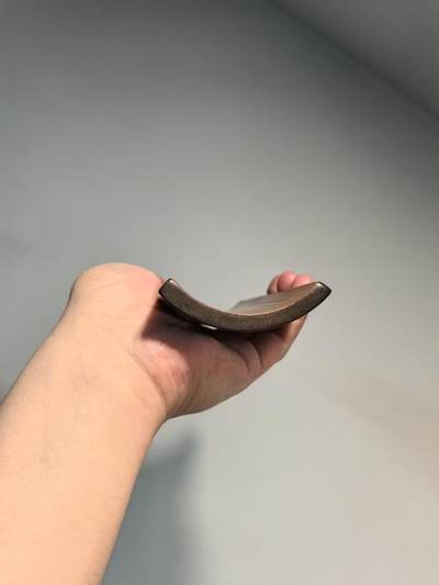 老竹雕风景诗文双面臂搁镇纸摆件 