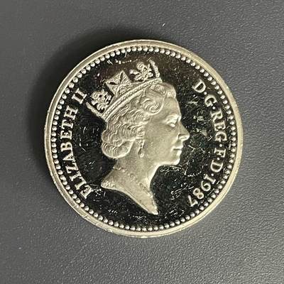 回流1123 - 英国1987年1英镑英格兰橡树精制加厚纪念银币 925高银19克 发行量15000枚