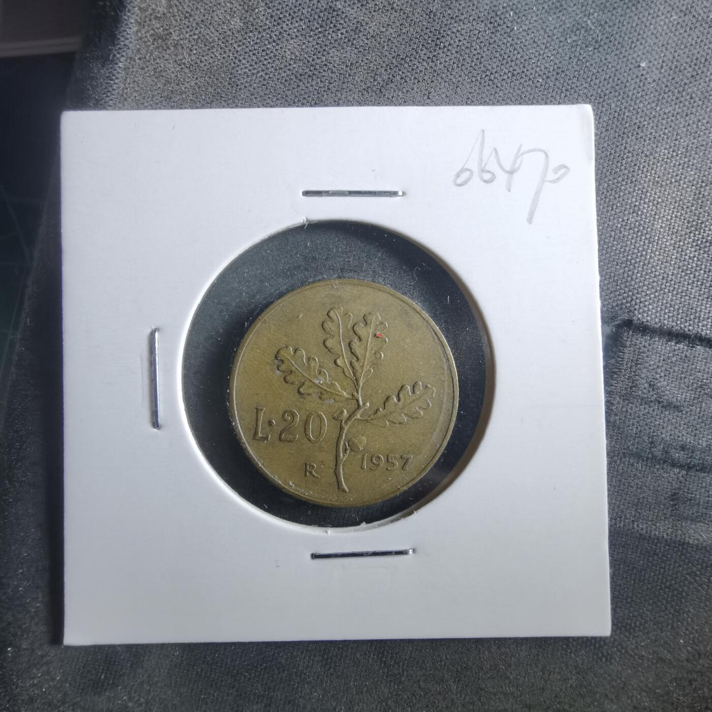 沼泽如烟--第906场 意大利1957年20里拉