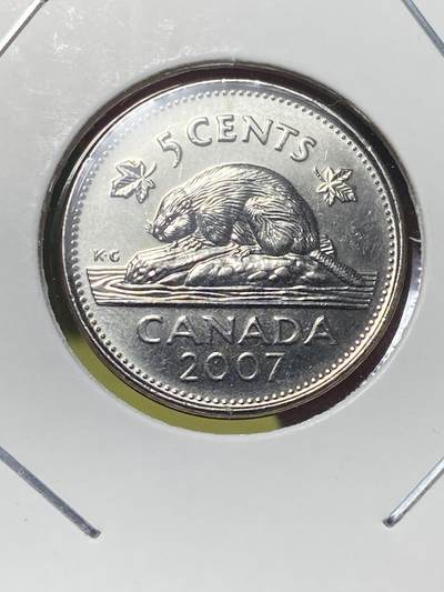 2025年第一百三十场(总第一百五十六场）外国好品纸夹散币场(免佣金) - 原光未流通–加拿大🇨🇦2007年5分(伊丽莎白二世老年，枫叶标)
