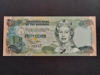 【游宝拍卖】乙巳蛇年88期 佣金1+6% - 巴哈马-1/2元 2001年 全新UNC