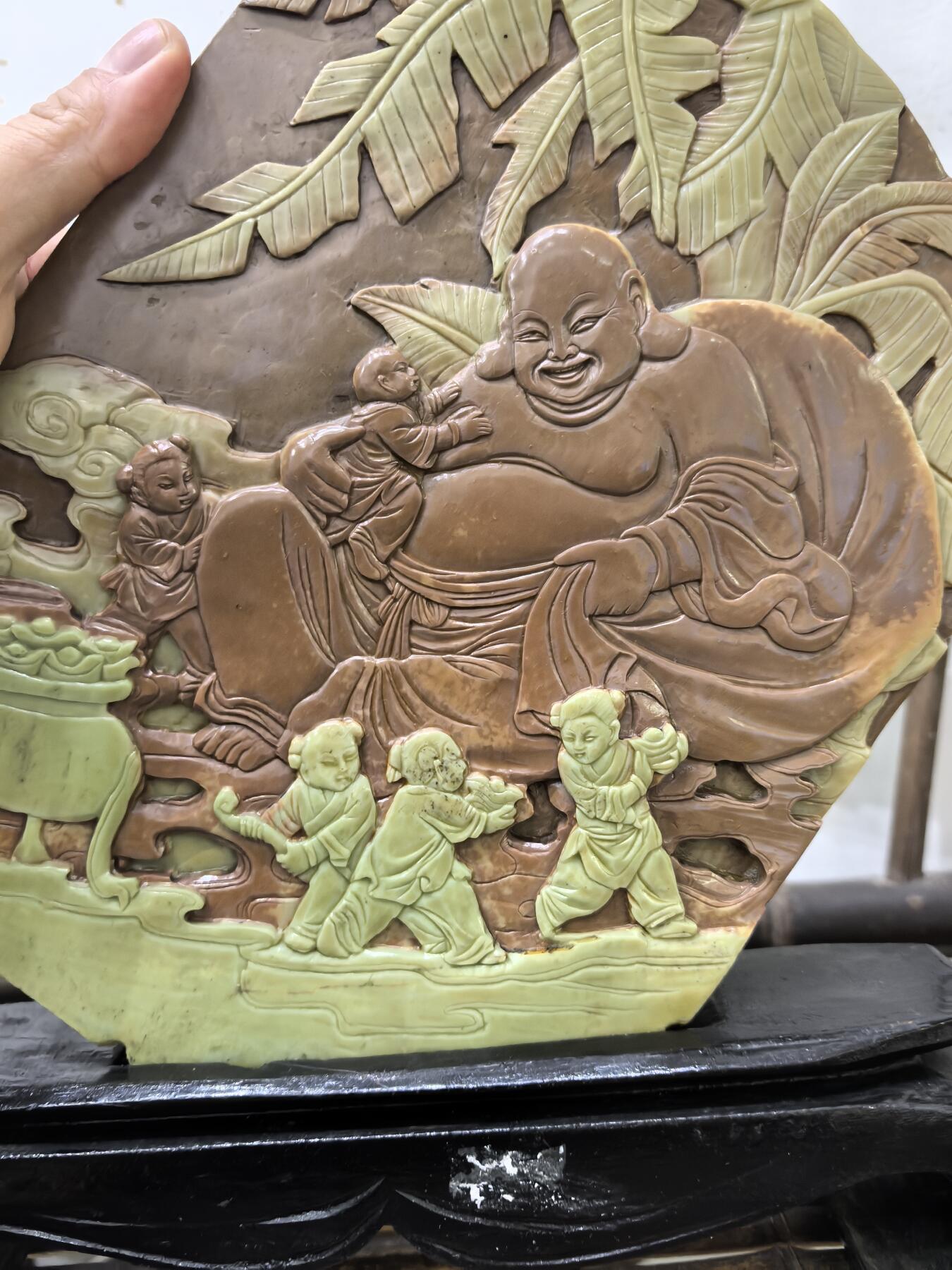 兰馨堂古玩杂项专场 祁阳石笑佛石雕摆件