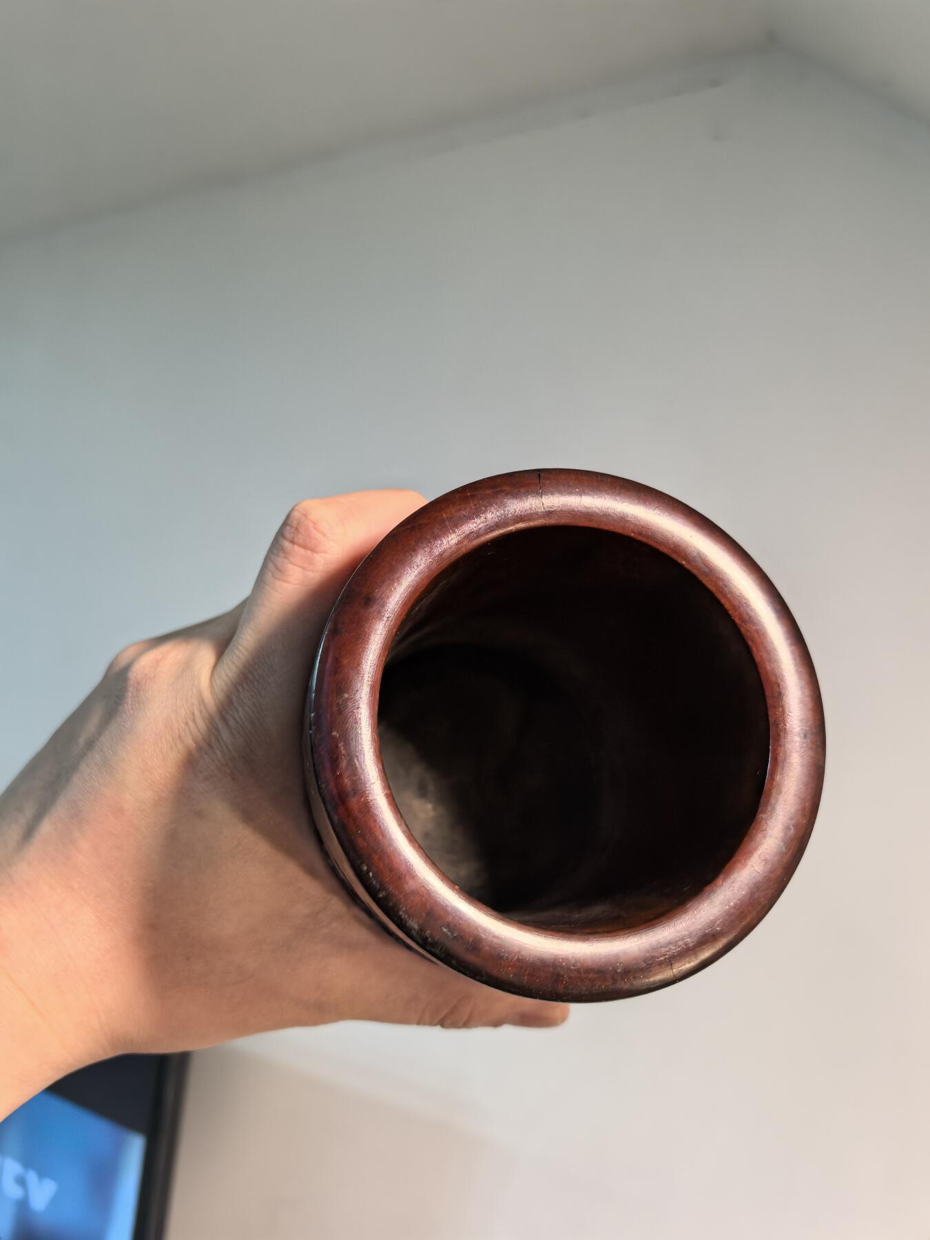 兰馨堂古玩杂项专场 旧藏黄杨木浮雕人物笔筒 