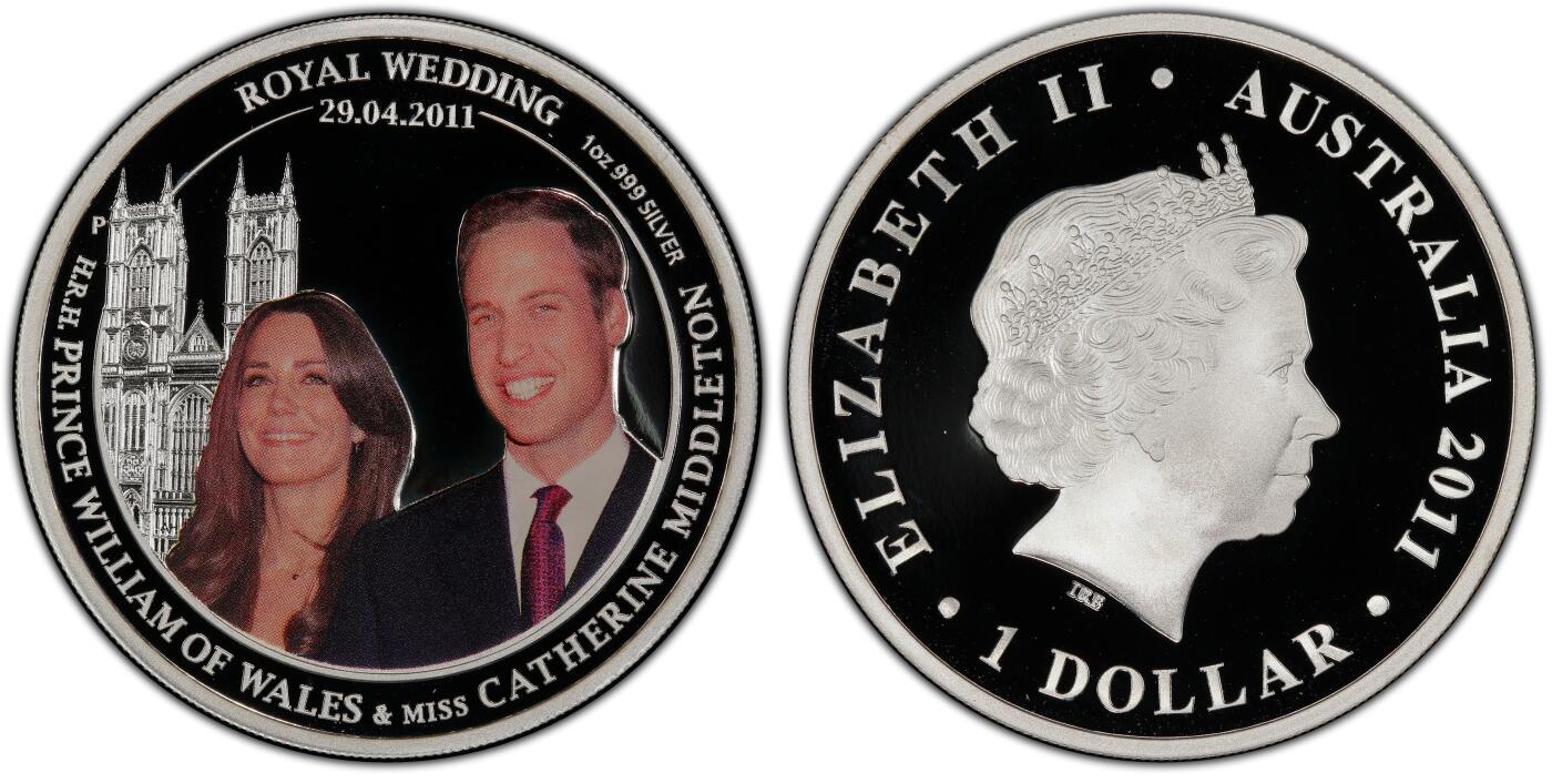 PThappally收藏第54次拍卖，英联邦地区硬币纸币 澳大利亚  2011 年  1 澳元  31.1035g  银币 PCGS PR69DCAM 