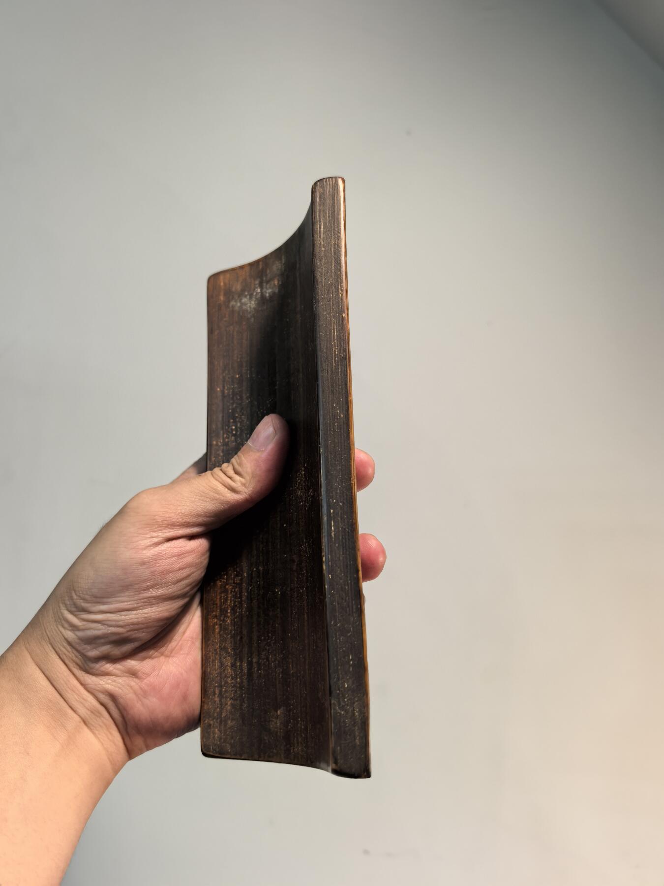 兰馨堂古玩杂项专场 竹雕罗汉诗文臂搁 